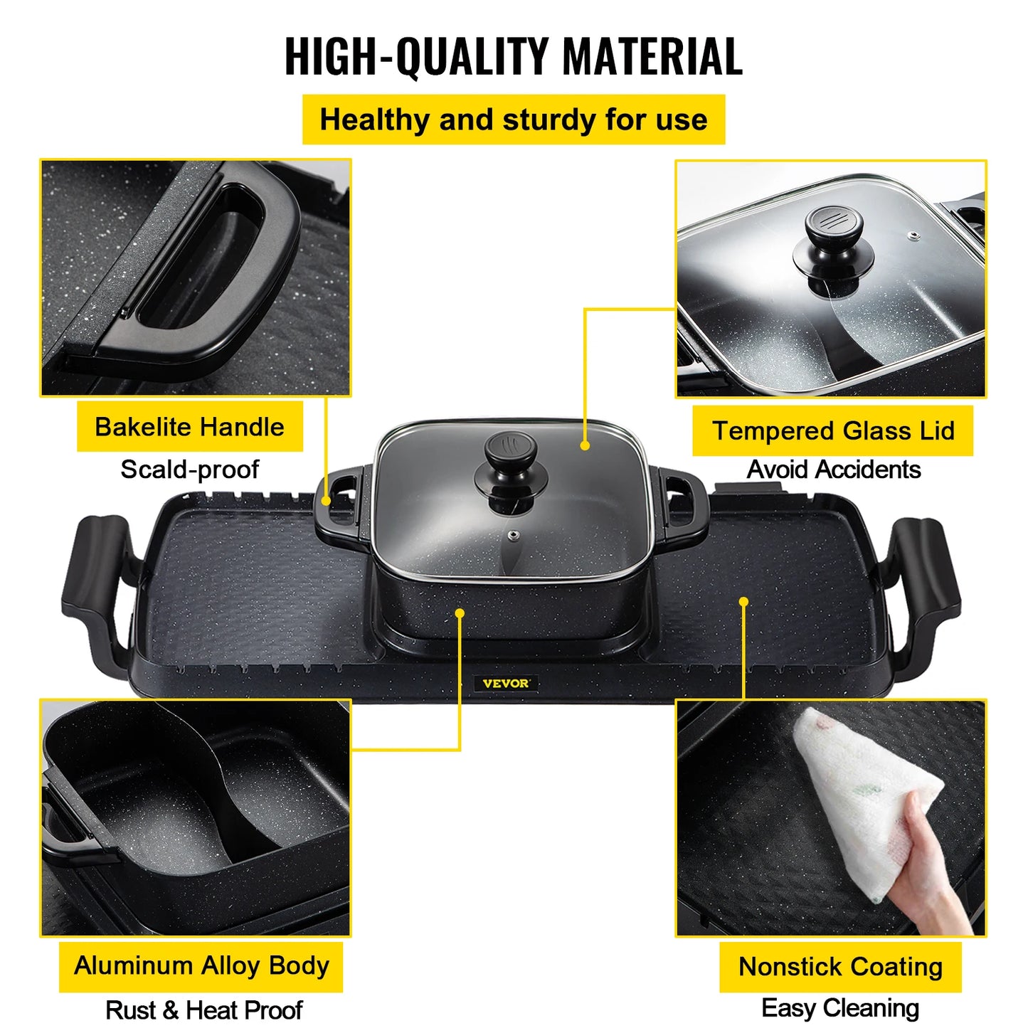 π²π₯ VEVOR 2-in-1 Electric Grill and Hot Pot