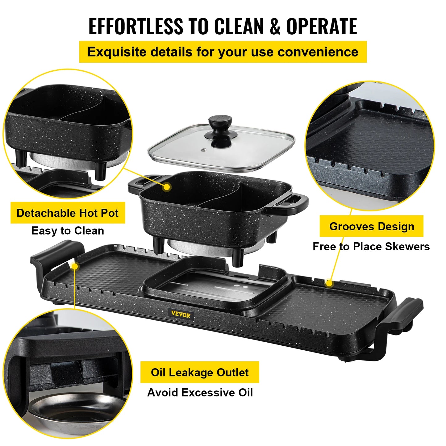 π²π₯ VEVOR 2-in-1 Electric Grill and Hot Pot