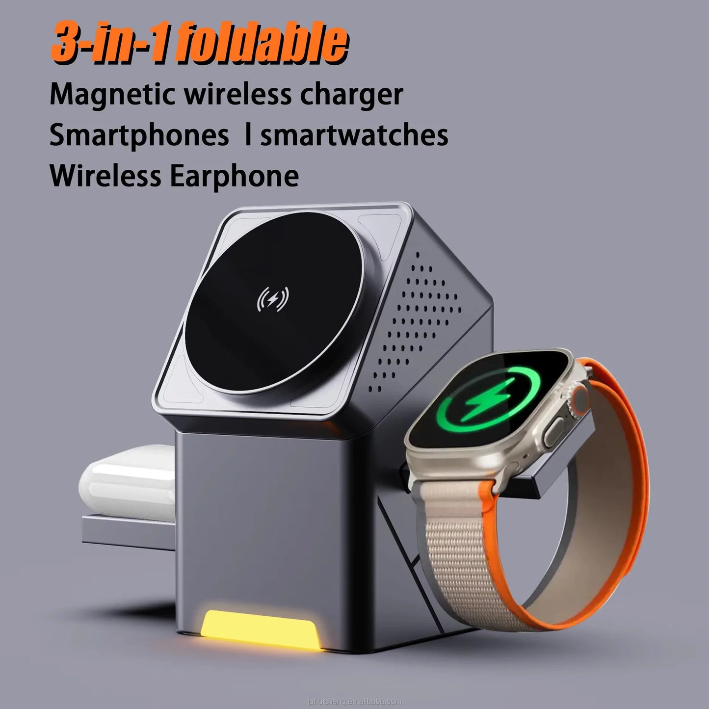 ⚡ WalkFit W108 – 3-in-1 Magnetic Wireless Charging Cube